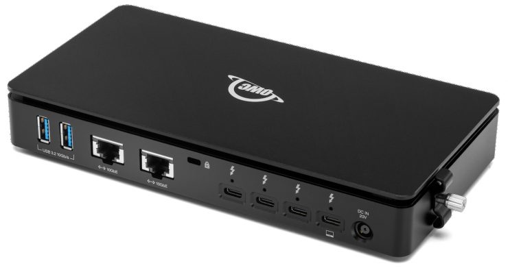 Thunderbolt 5 Dual 10GbE Network Dock rear left